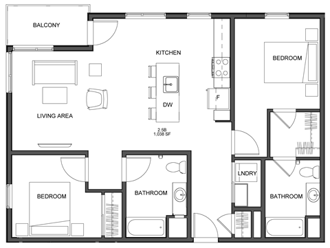 a floor plan of a house with a bedroom and a living room